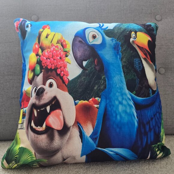 5 PCS set of 3D Print Cushion Cover 16” x 16” Rio Disney Movie - Picture 1 of 4